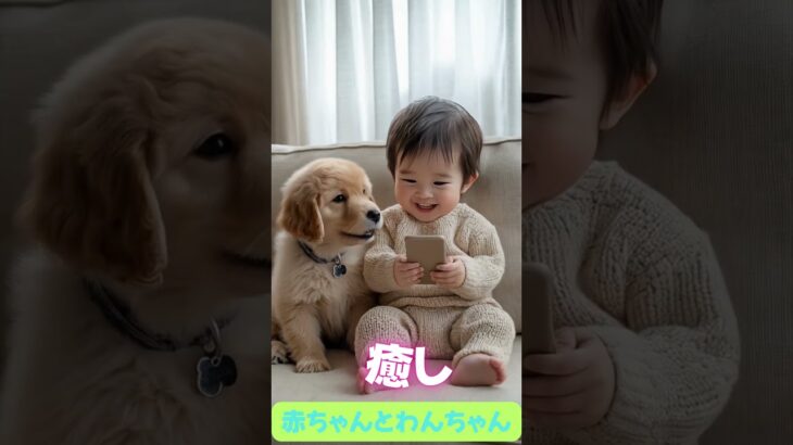 赤ちゃんとわんちゃんの癒し#犬#癒し#赤ちゃん#cutedog#Healing# cutebaby