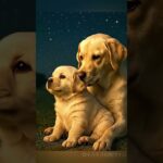 星空に寄り添う母犬と子犬🐾🌙 | Mom & Puppy Under the Stars 💕